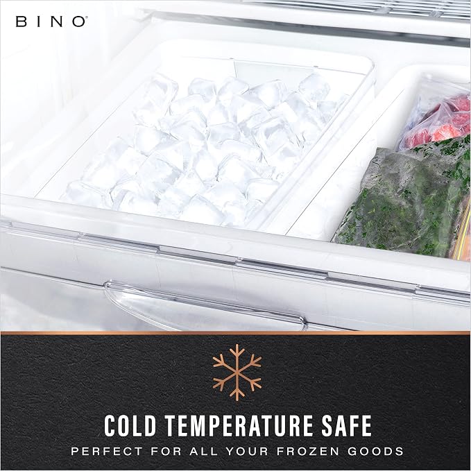 BINO | Plastic Storage Bins, Medium - 6 Pack | THE LUCID COLLECTION | Multi-Use Built-In Handles | BPA-Free | Clear Storage Containers | Fridge Organizer | Pantry & Home Organization - Image 6