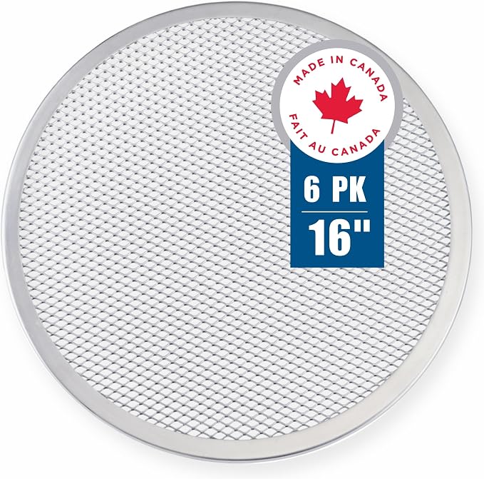 Norjac 16 Inch Pizza Screen, 6 Pack – Aluminum Mesh for Oven, Seamless, Rust-Free, Durable Baking Trays for Crispy Crusts by Norjac