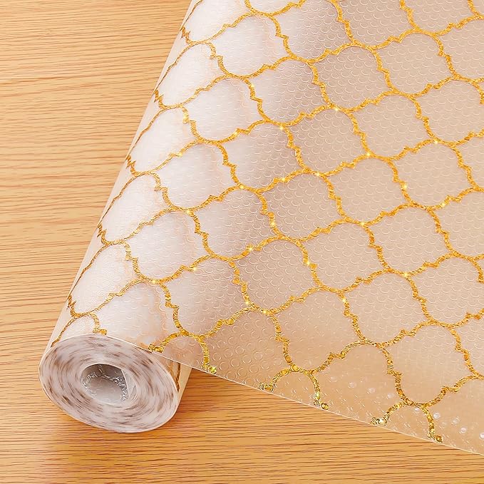 Cooyes Shelf Liner, Non Adhesive Drawer and Cabinet Liner, EVA Washable Oil-Proof Shelf Paper for Kitchen Cabinets, Refrigerator, Storage, Desks with Modern Pattern by Cooyes