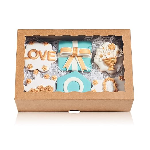 25PCS10 x 7 x 2.5 inches One Piece Professional Strawberry Boxes, Cookie Boxes, Natural Kraft Brown Paper Boxes with Display Window - Image 5