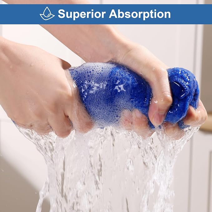 JOYMOOP Microfiber Cleaning Cloths 18 Packs, 11.8" x 11.8" Blue Reusable Kitchen Towels, Lint-Free Cleaning Rags, Super Absorbent Cleaning Cloths for Kitchen, Car, and Household Cleaning - Image 3