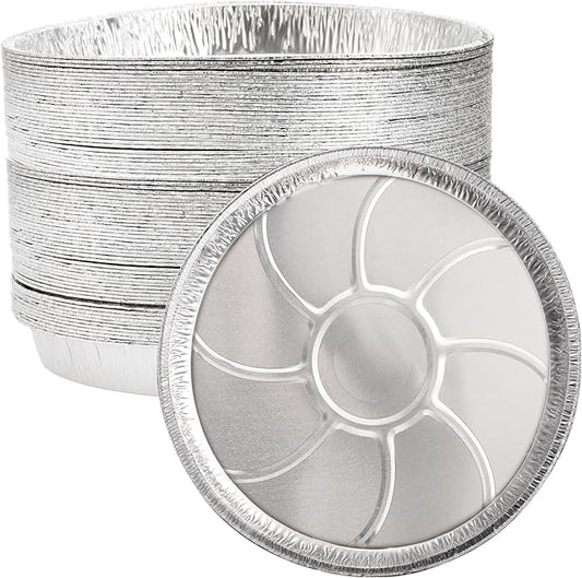 Frcctre 45 Pack 13 Inch Round Aluminum Foil Pans, Heavy Duty Disposable Round Tin Foil Pans Pizza Pans for Baking, Cooking, Storage, Roasting, Reheating - Freezer & Oven Safe by Frcctre