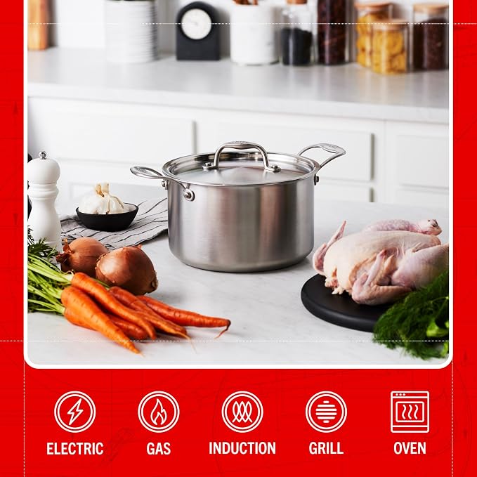 Heritage Steel x Eater 5 Quart Sauce Pot with Lid | Made in USA | 5-Ply Fully Clad Stainless Steel Pan | Stay Cool Handle Design | Induction Capable & Non-Toxic Cookware - Image 4
