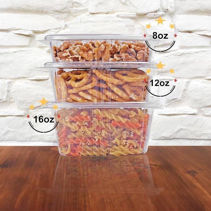 8oz RPET Clear Hinged Lid Deli Container -200Pcs - Image 5