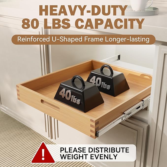 Pull Out Drawers for Cabinets 18"W x 21"D, Farmeless&Farme Cabinet - Image 6