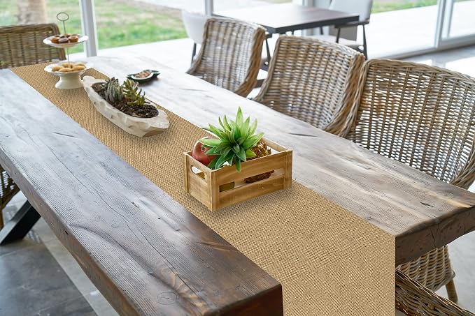 10 Pack Natural Burlap Table Runners,12 x 72 Inch Rustic Jute Table Runner and Placemats Bulk for Western Wedding Table Decorations,Farmhouse Style Party,Holiday,Kitchen Table Decor - Image 3