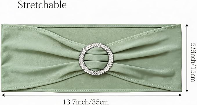 Sage Green Chair Sashes 100 Pack Spandex Chair Bands with Buckles for Wedding Party Birthday Bridal Shower Engagement Anniversary Outdoor Events Decorations - Image 3