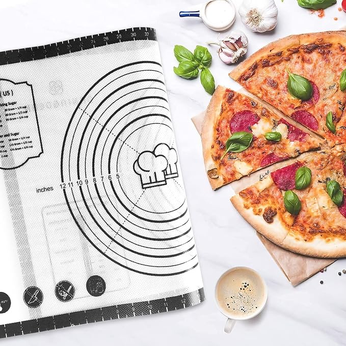 DANIA & DEAN 36"x24" Large Durable Silicone Baking Mat for Pastry and Bread | Non-Slip & Non-Stick Mat with Measurements, for Pizza, Pie Crust, Dough Rolling, Pasta & Sourdough, Reusable Counter Sheet - Image 2