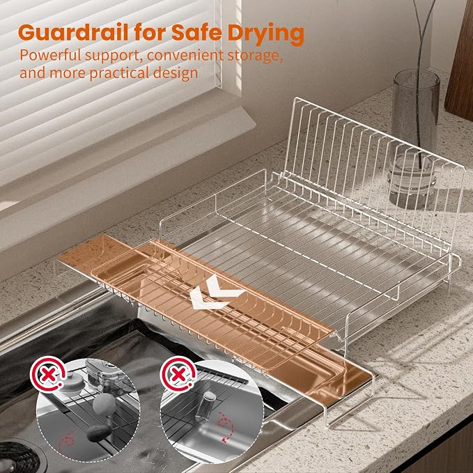 Dish Drying Rack Stainless Steel Expandable Large - Image 5