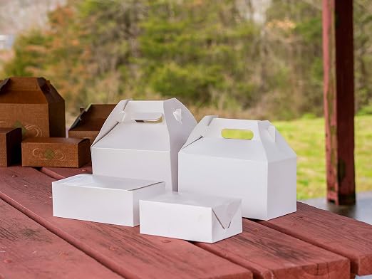 SCT 2701 Paperboard White Small Barn Style Carry Out Box, 5-lb Capacity, 8-7/8" Length x 5" Width x 3-1/2" Height (Case of 250) - Image 8