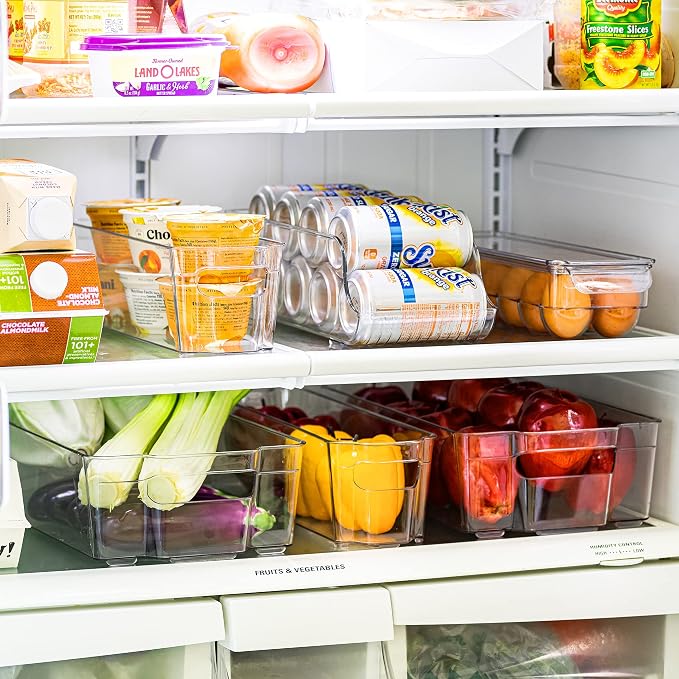 Sorbus Fridge Organizers and Storage Bins for Pantry & Fridge (6 Piece Set) | Stackable design maximizes shelf and cabinet space; useful for refrigerator, freezer and household organization. - Image 2