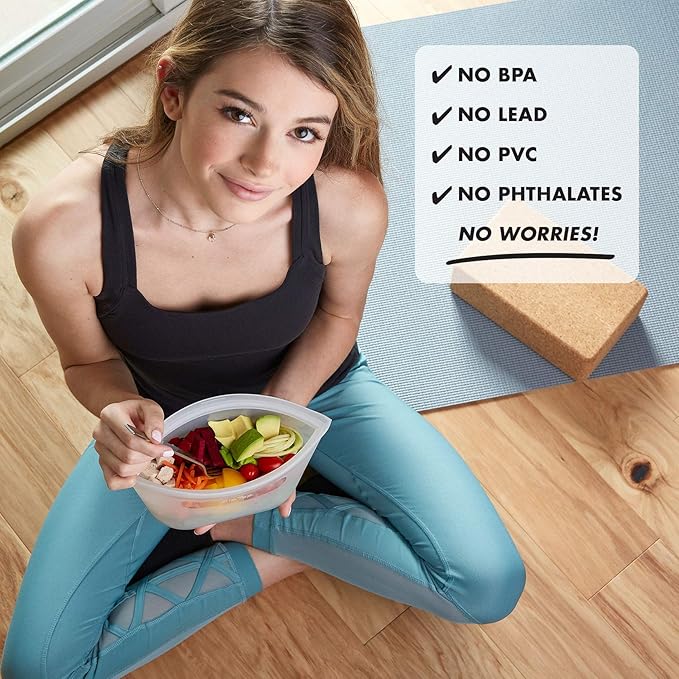 Zip Top Reusable Food Storage Bags | Medium Dish [Lavender] | Silicone Meal Prep Container | Microwave, Dishwasher and Freezer Safe | Made in the USA - Image 5