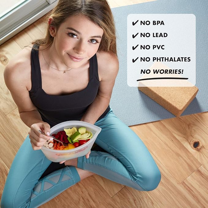 Zip Top Reusable Food Storage Bags | Small Cup [Teal] | Silicone Meal Prep Container | Microwave, Dishwasher and Freezer Safe | Made in the USA - Image 5