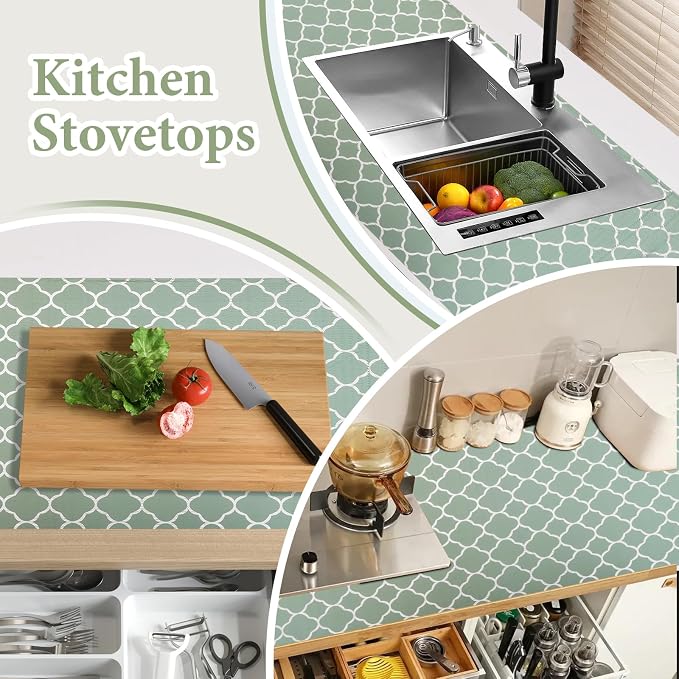 Shelf Liners for Kitchen Cabinets Non Adhesive Drawer Liner 23.6in x 30FT - Image 3