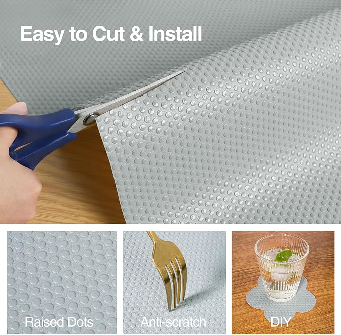FLPMIX Kitchen Cabinet Shelf Liner: Waterproof Drawer Liner 12" W x 120" L - Image 5
