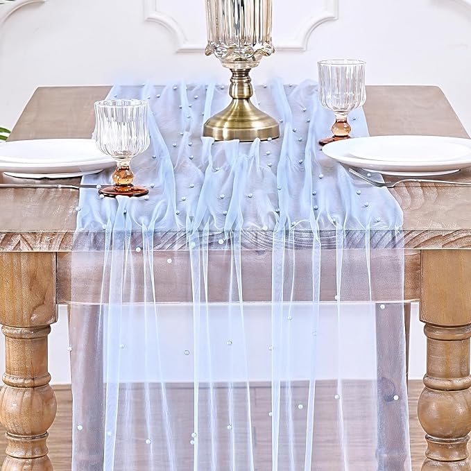 Pearl Table Runner Wedding Centerpieces 10ft Pearl Table Decor 29x120 Inch - Image 7