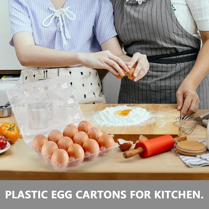 120PCS Egg Cartons Cheap Bulk, Clear Egg Cartons for Chicken Eggs | Reusable Chicken Egg Container Bulk Egg Holders for Refrigerator, Storage, Family, Chicken Farm, Market - Image 4