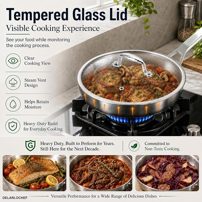 5 Ply Stainless Steel pan,10in - Image 7