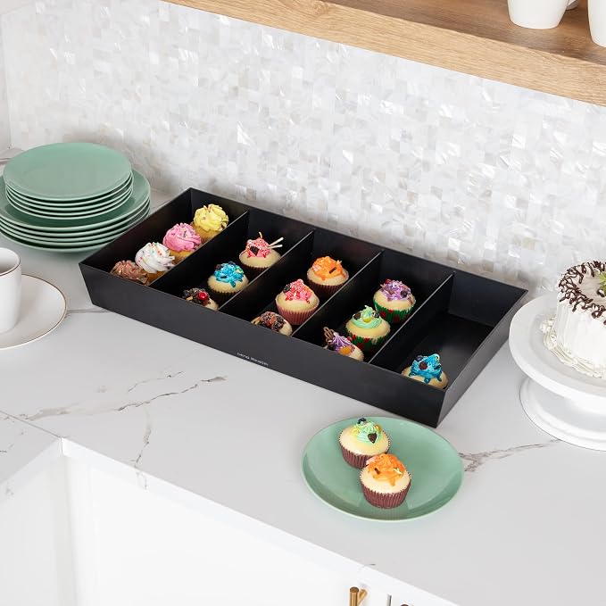Mind Reader Snack Tray, Countertop Organizer, Snack Tray, Pantry, Breakroom, Kitchen, Black - Image 7