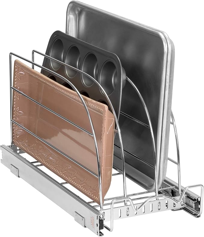 Pull Out Organizer for Bakeware, Cutting Board and Trays, 8.5"W x 21"D by HOLDN%E2%80%99STORAGE