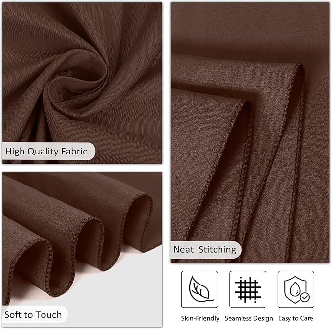 8 Pack Brown Tablecloth Rectangle 60 x 102 Inch for 6 Foot Tables - Image 4