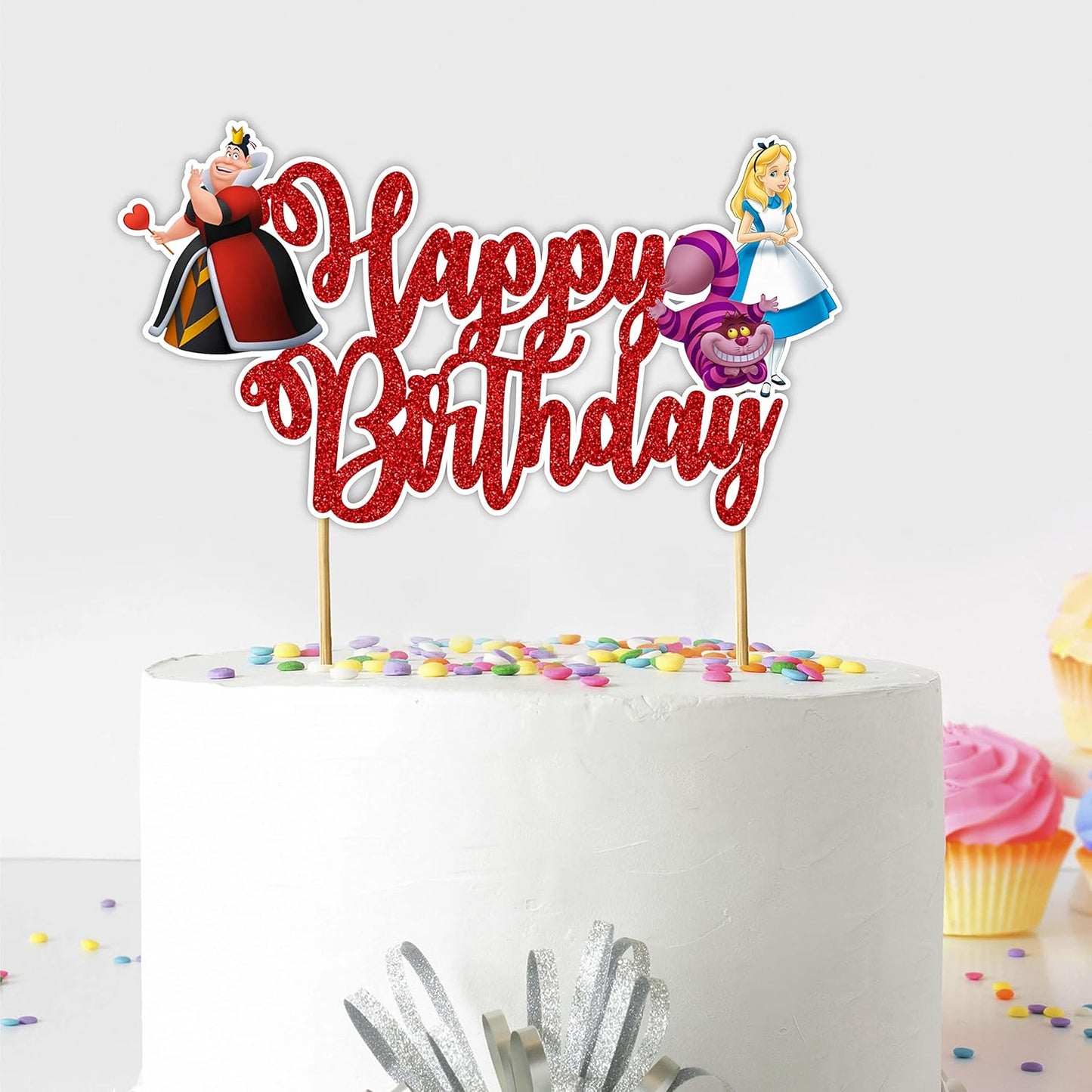 Seyal® Alice in Wondrland Happy Birthday Cake Topper