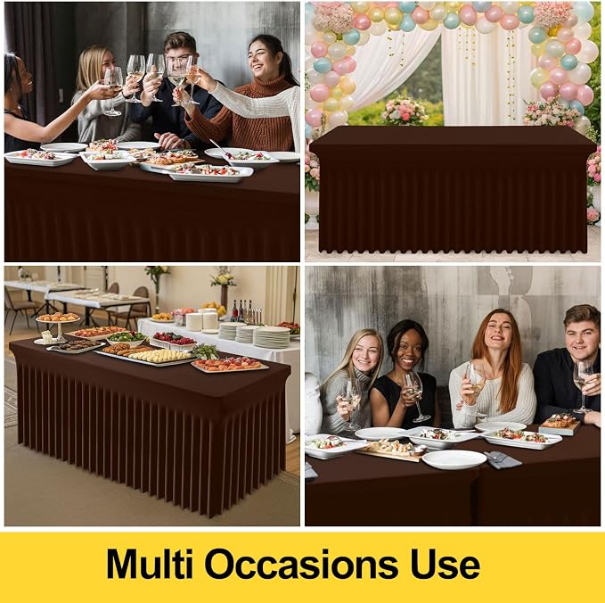 Smiry Spandex Elastic Fitted Table Cloth Skirt for 6FT Rectangle Table - Image 5