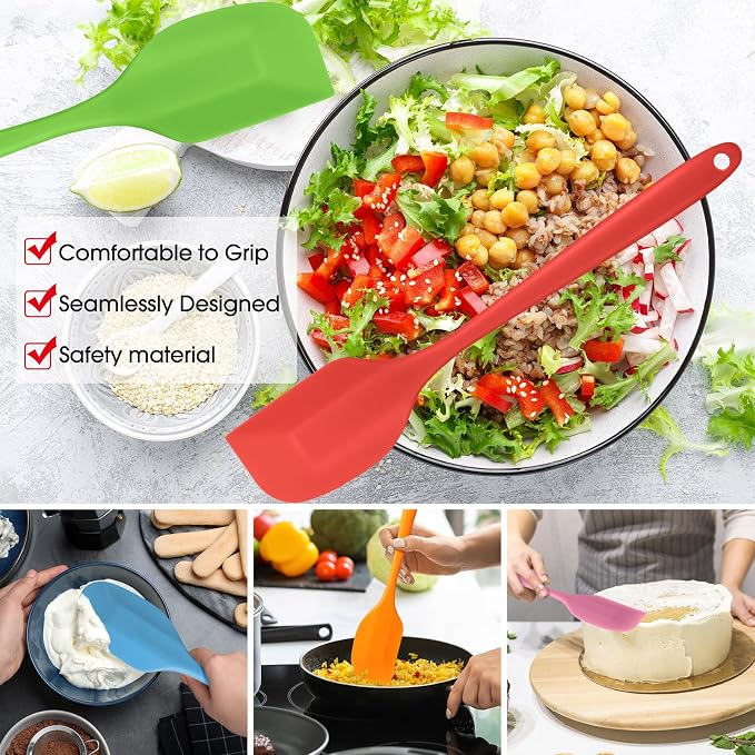 Irenare 65 Pcs Mini Silicone Spatulas Bulk 8.3 Inch Heat Resistant Scrapers Rubber Spatulas Seamless Design Non Stick Flexible for Kitchen Use Cooking Baking Mixing - Image 5