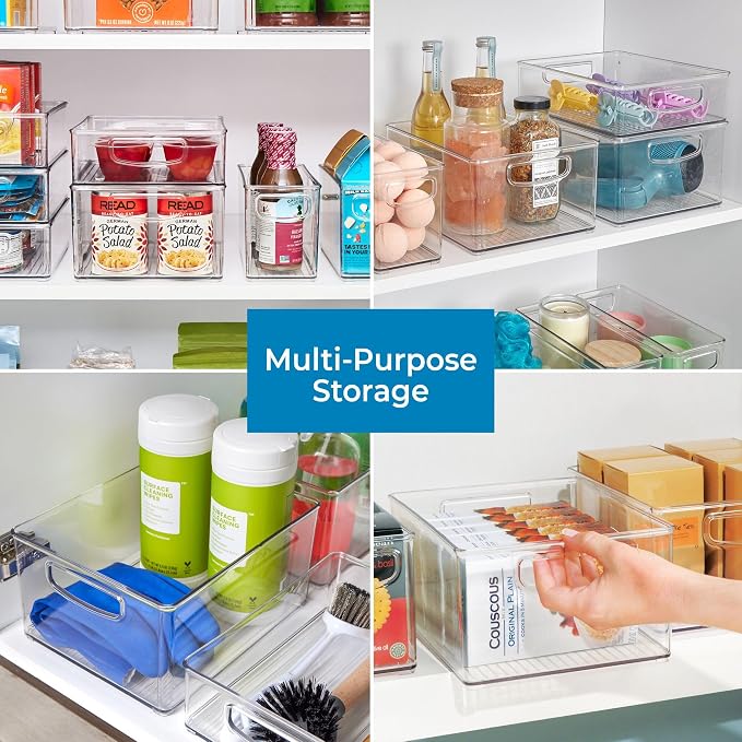 iDesign Stackable Storage Bin with Handles, Clear | Organize Pantry, Fridge, or Freezer, Made in USA - Image 4