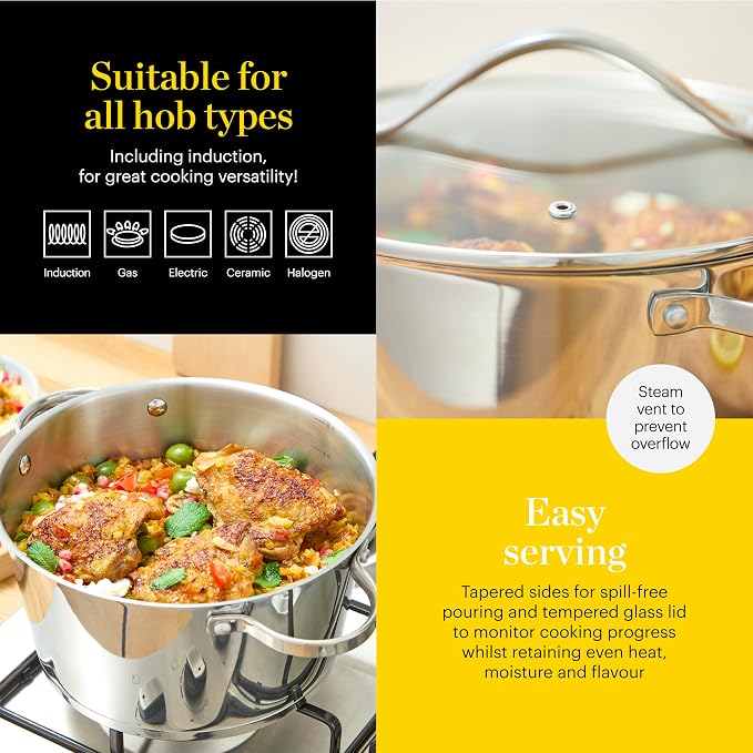 Tower GF900264 Casserole Dish, Aluminium, Stainless Steel - Image 4