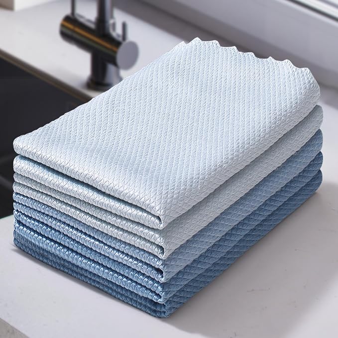 JOYMOOP Fish Scale Streak Free Magic Glass Window Cleaning Cloth, Microfiber Cleaning Cloth, Reusable Absorbent Shiny Wipes, Microfiber Towels, Lint Free Dish Drying Polishing Towels, 5 pcs by JOYMOOP