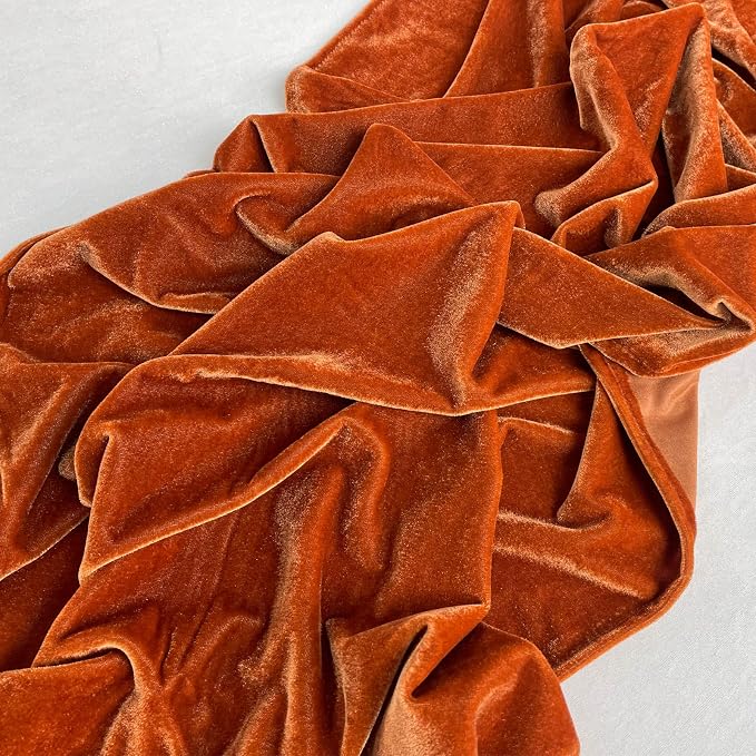 Luxurious Velvet Table Runner, Terracotta 120 Inches Wedding Table Runners, 10ft Velvet Home Party Table Decorations - Image 8