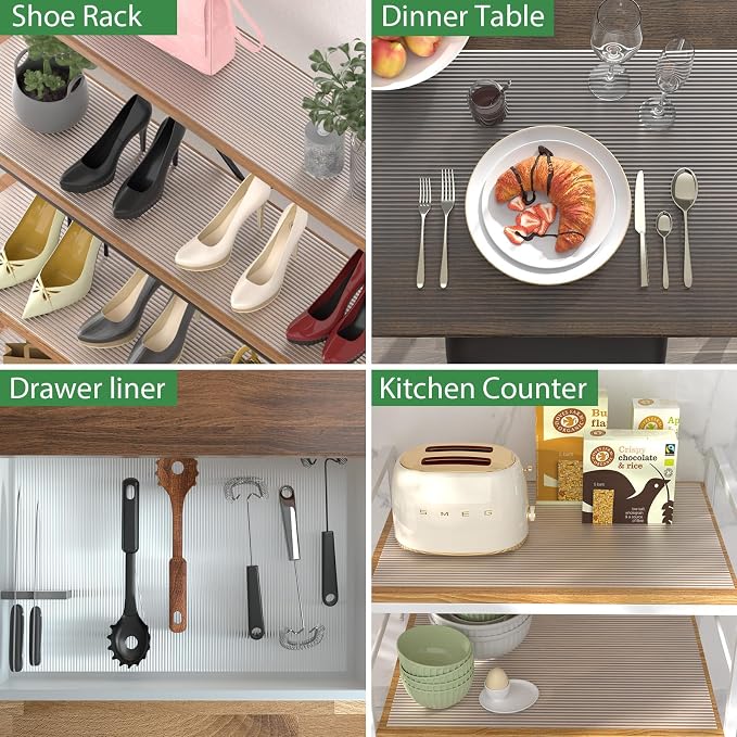 Anoak Shelf Liner - Non-Slip Cabinet Liner, 22 Inch x 30 FT(360 Inch) Durable Waterproof Washable Oil-Proof for Kitchen Cabinet, Shelves, Refrigerator, Storage, Desks, Non Adhesive - Image 6