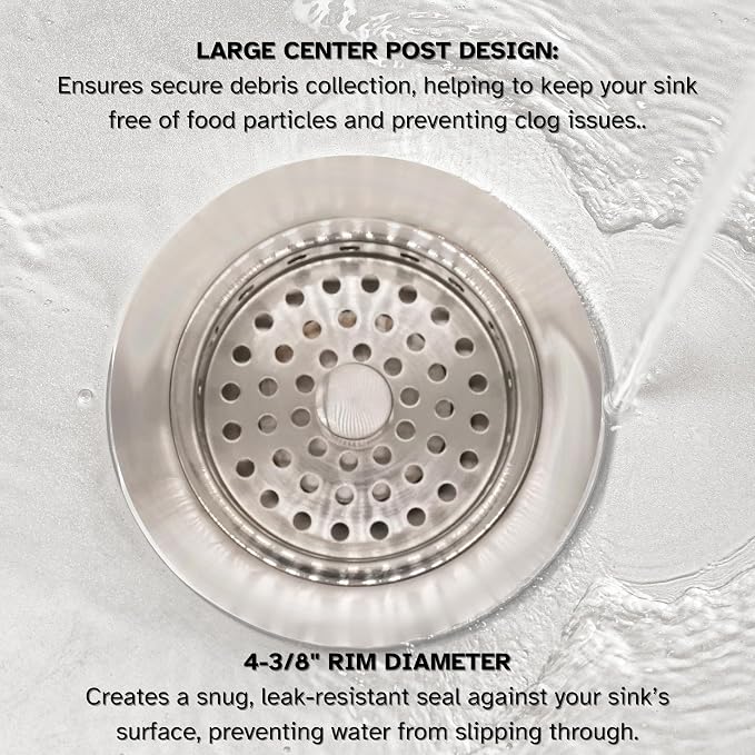 Westbrass D214-20 3-1/2" Post Style Large Kitchen Sink Basket Strainer, Stainless Steel - Image 8