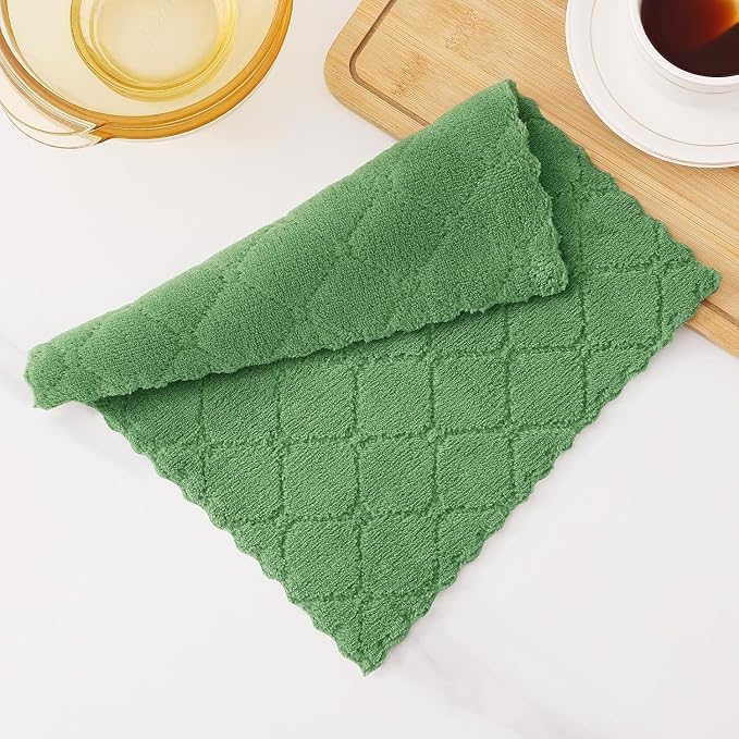 Homaxy 18 Pack Super Soft Absorbent Dish Cloths, 10" x 10", Grass Green - Image 2