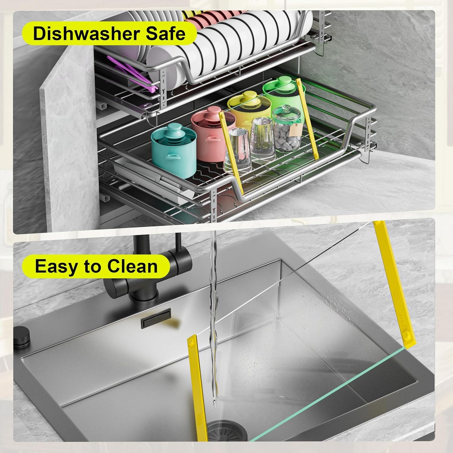 Small Tempered Glass Cutting Board for Kitchen with Rubber Handle Dishwasher-Safe Cutting Board Non Anti slip Easy to Grip, Easy to Clean-Cheese Board,Serving Tray,Hot Pot Mat(Yellow-12*8")