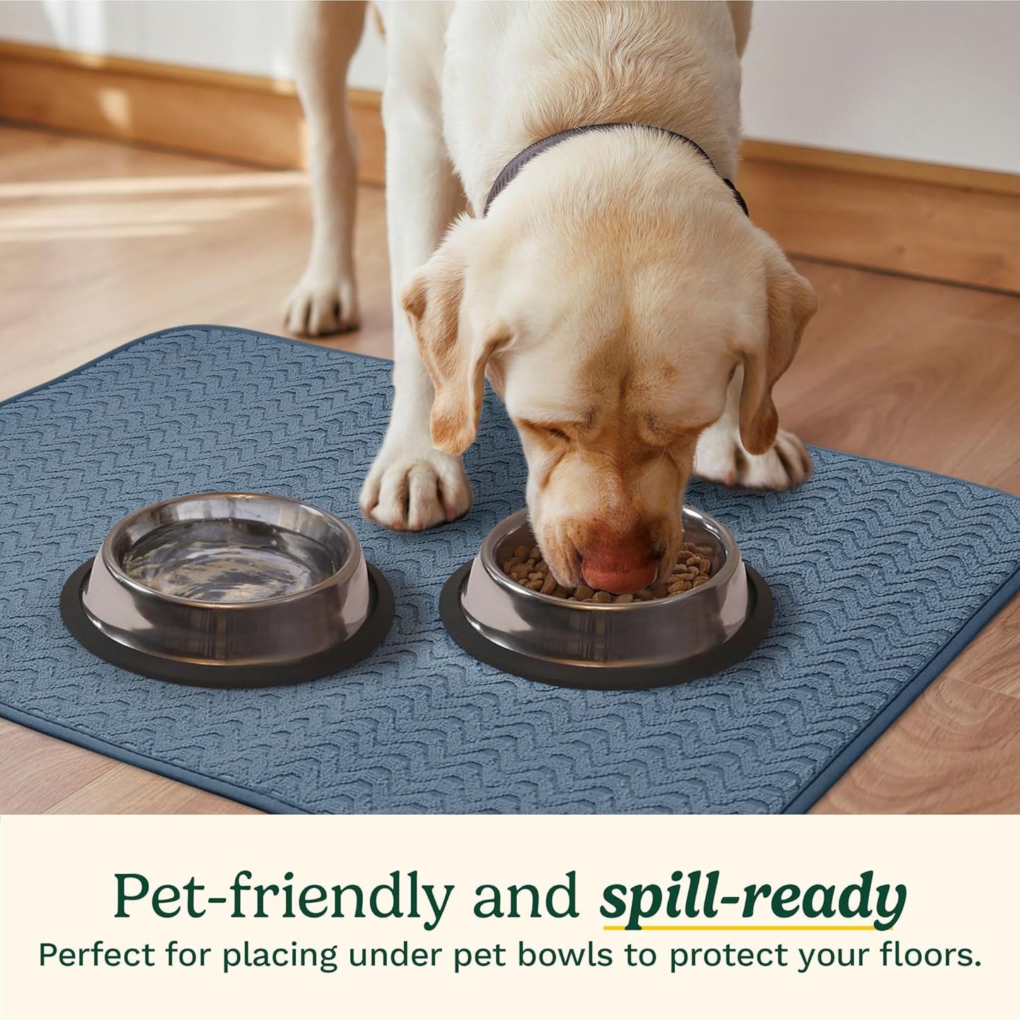 Cuisinart Dish Drying Mats for Kitchen Counter - (2) 18" x 24" Ultra Absorbent Dish Drying Mat XL - Foldable, Machine Washable, Fast Drying Dish Mat (Geostripe)