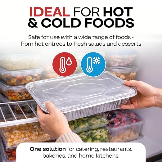 IDL Packaging Half-Size Aluminum Steam Table Pans - Shallow, 13" x 11" x 1.5" (pack of 25) - Disposable Foil Pan for Grilling, Roasting, BBQ, Cooking, Baking, Freezing - Image 6