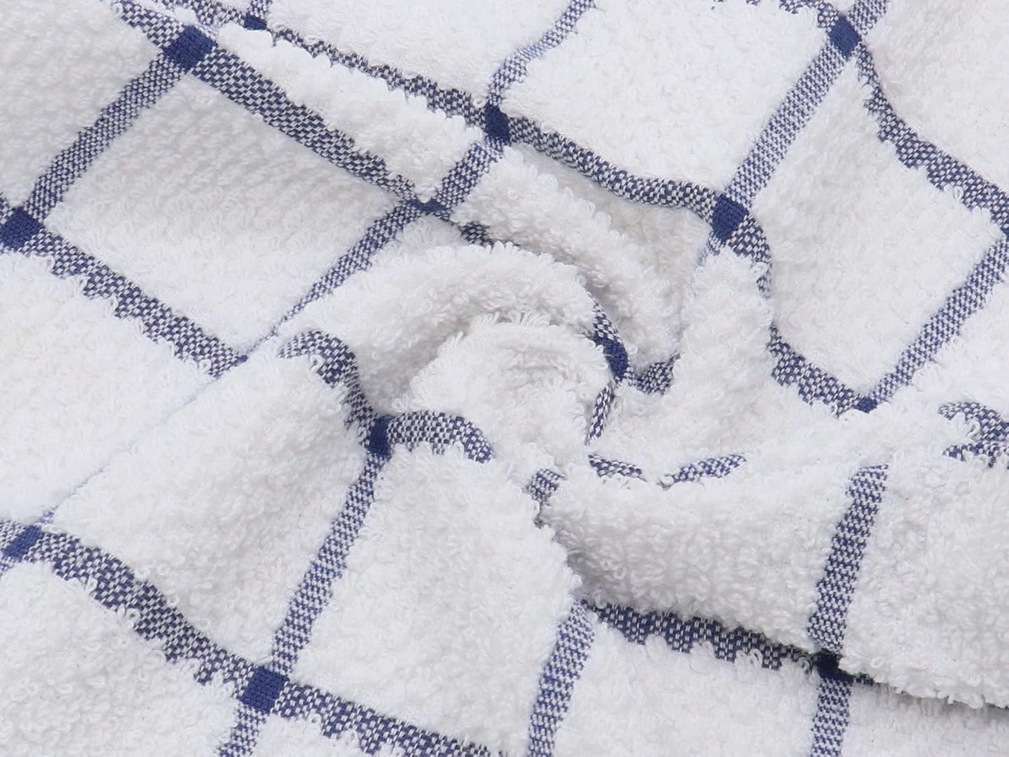 Cotton Dish Towels for Kitchen, Terry Dish Cloths for Washing Dishes, 12 x 12 Inches, Light and Soft, Quick Drying Dish Rags for Cleaning, 8pc/Set (Blue)