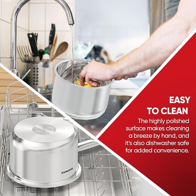 Sunhouse: Stainless Steel Saucepan - Classic: 1.5 Quart - Tempered Glass Lid, 3-Ply Bottom, Round-Edge Cookware Pot, All Cooktop-Oven-Dishwasher Safe - Image 6