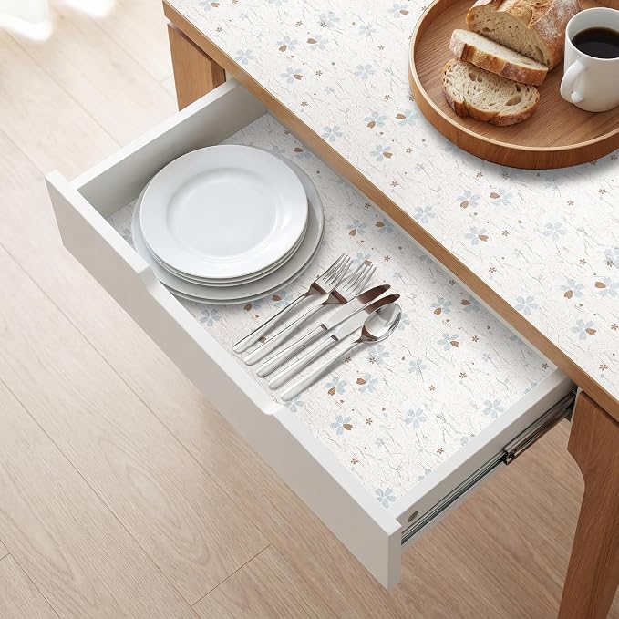 RAY STAR 18 x 96 Inch Shelf Liner for Kitchen Cabinets, Non-Adhesive Cabinet Liner Washable, Drawer Liner for Dresser Non-Slip Bathroom (Floral)(10 Roll) - Image 7