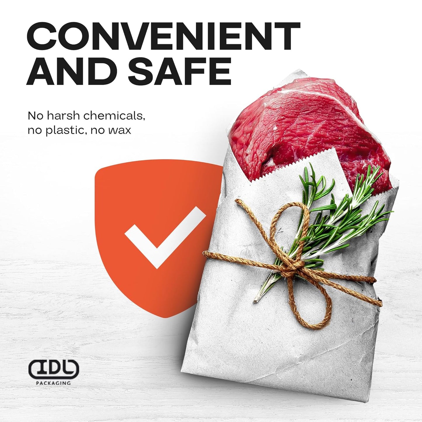 White Butcher Paper 18" x 2160" (180 feet) - USA-Made Natural Butcher Paper Roll for Meat and Fish - Uncoated, Unwaxed & Food-Grade Material for Smoker, Grilling & BBQ by IDL Packaging