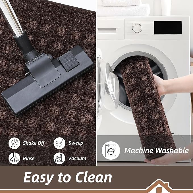 BEQHAUSE Dirt Trapper Door Mats 20"x32", Non Slip Washable, Dark Brown - Image 6