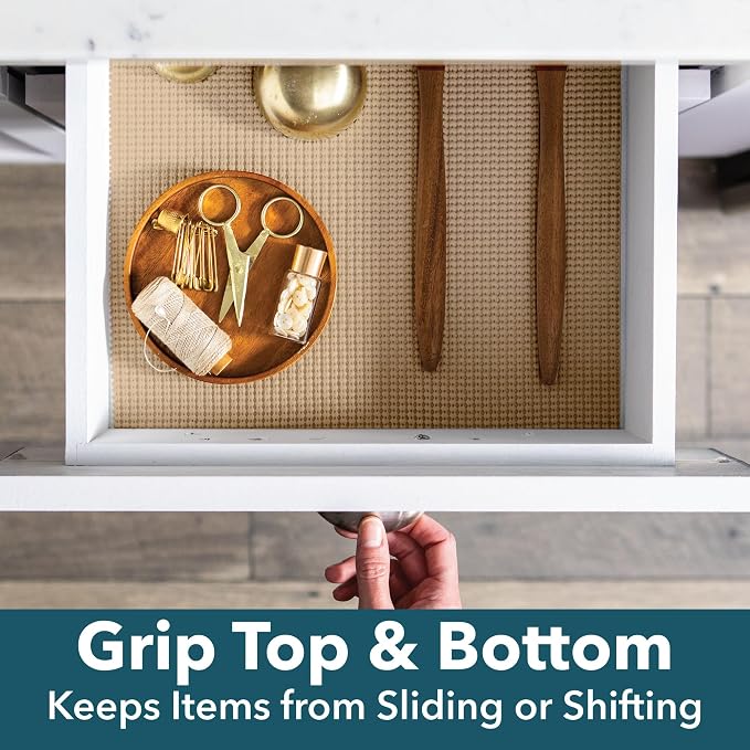 EasyLiner Select Grip Shelf Liner, Easy to Install & Cut to Fit, Non Slip, Non Adhesive, Drawer Shelf & Cabinet Liner for Kitchen, Bathroom, Pantry Cupboards, 12 in x 24 ft (1 Roll), 24 ft, Dark Gray - Image 3