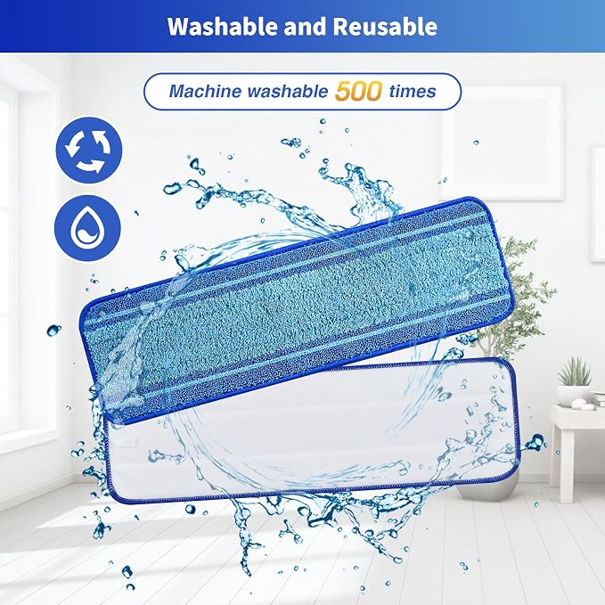 3-Pack Microfiber Mop Pads for Bona Mpo- Washable Reusable Refills for Hardwood, Tile & Multi-Surface Floors | Pet Hair & Stain Remover - Image 4