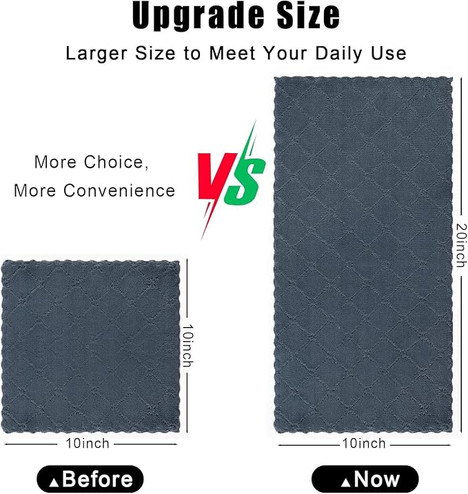 Homaxy 24 Pack Super Soft Absorbent Dish Towels, 10" x 20", Dark Grey - Image 5