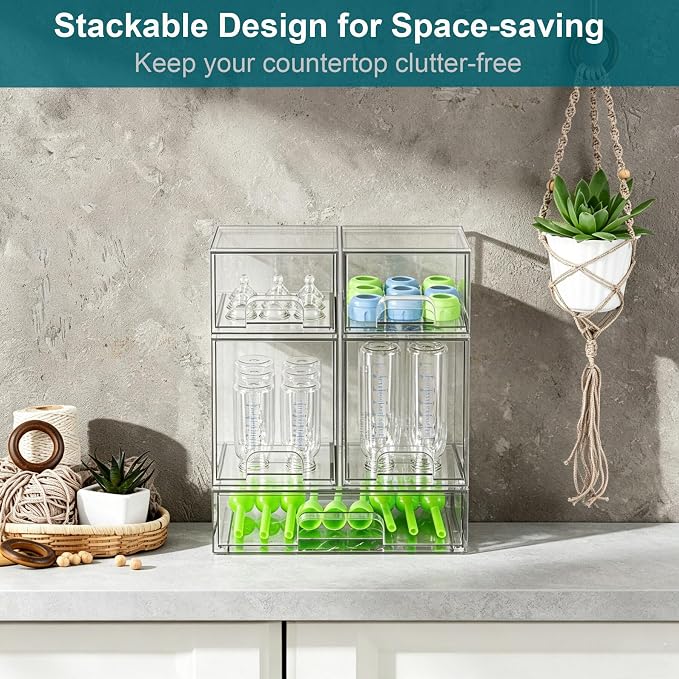 Baby Bottle Organizer for Countertop Food-grade Acrylic Storage for Cabinet - Image 2