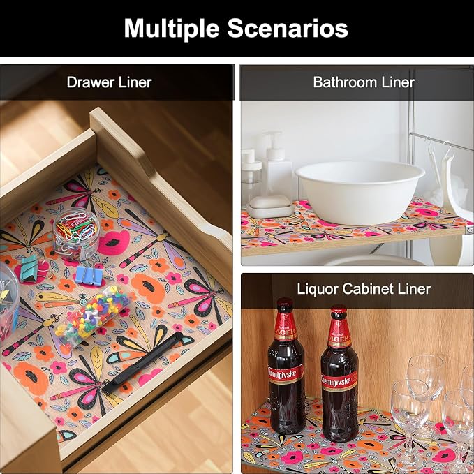 Cooyes Shelf Liner – Non-Slip Cabinet & Drawer Liner for Kitchen – Non-Adhesive Waterproof Shelf Paper with Modern Pattern – Durable EVA Cabinet Mat – Easy to Cut (Amethyst,23.6" W x 118" L) - Image 7