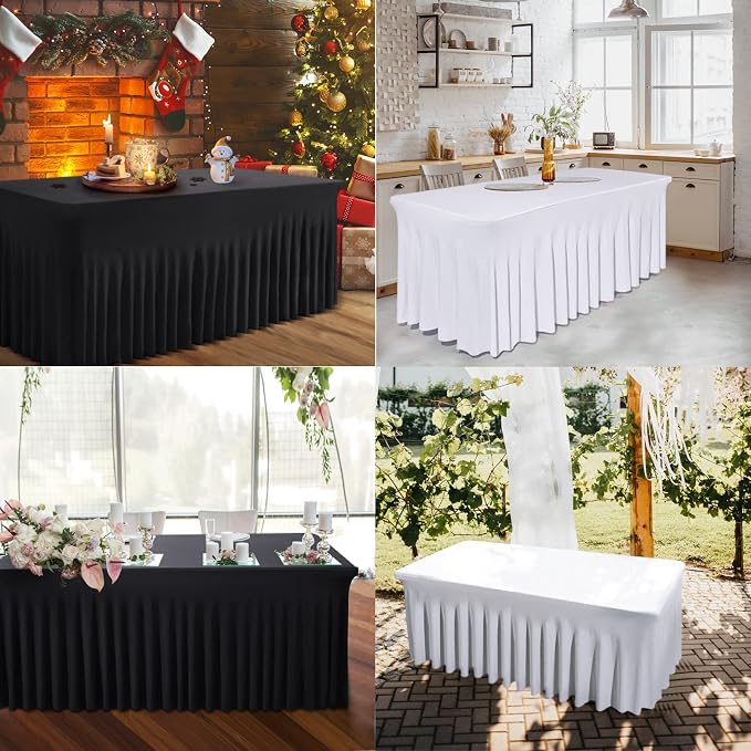 BDDC One-Piece Spandex Table Cloth Skirt for 4FT Rectangle Tables - Image 5