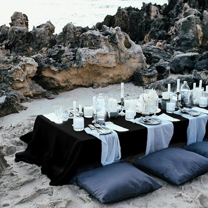 12 Pack Black Tablecloths for Rectangle Tables,70 x 120 Inch - Image 5